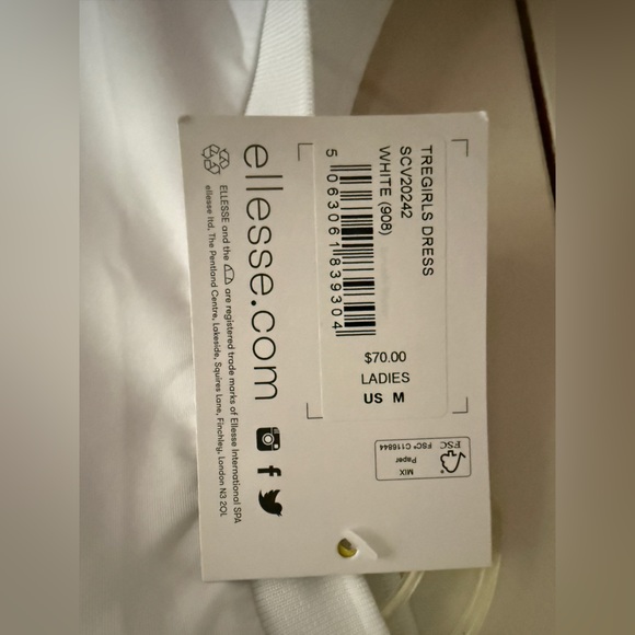NWT Ellesse Women's Tregirls Dress for pickleball/tennis, white, MSRP $70-100, M - Picture 7 of 13